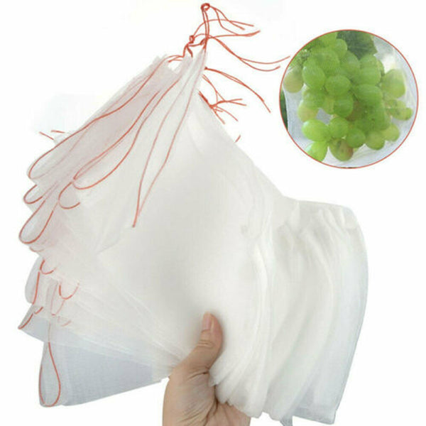10/50PC Fruit Net Bags Agriculture Garden Vegetable Protection Mesh Insect Proof