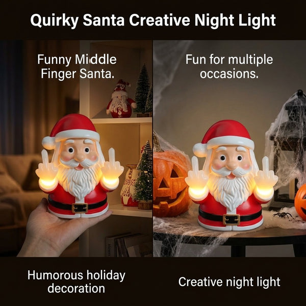 Halloween Ghost Middle Finger Glowing Night Light – Resin Spooky Desk Lamp
