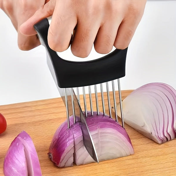 3PCS Food Slicing Assistant Onion Holder Vegetable Meat Cutter Guide Tool