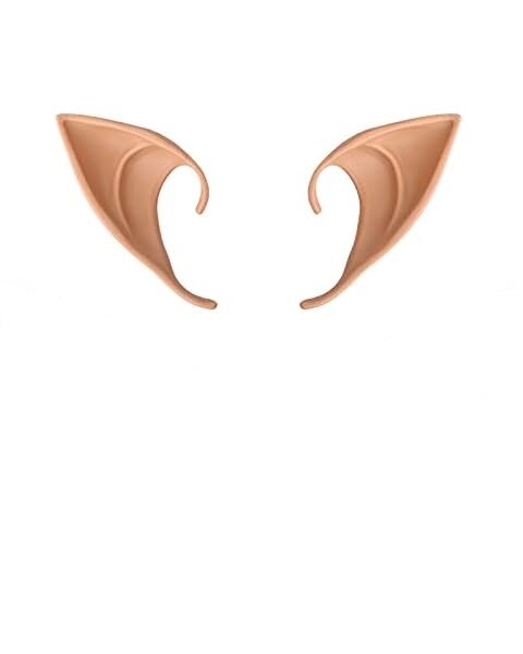 Elf ears - beige latex elf ears, front view