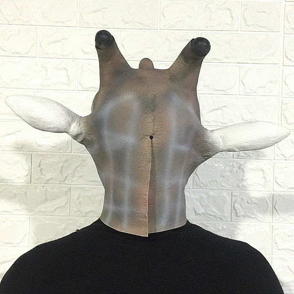 Latex Animal Giraffe Head Mask Costume Halloween Head Mask Costume Fancy Dress A