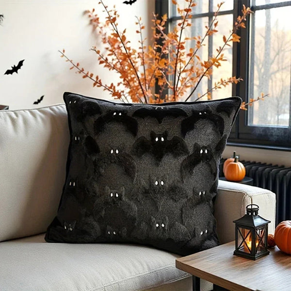 1 piece 3D bat pillowcase, Halloween decoration, cute black bat theme