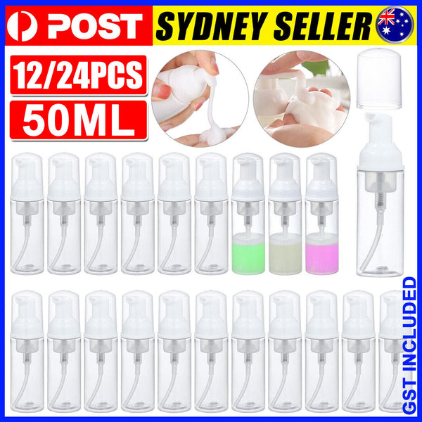 12/24x 50 ML Empty Makeup Shampoo Foam Foaming Dispenser Pump Container Bottle
