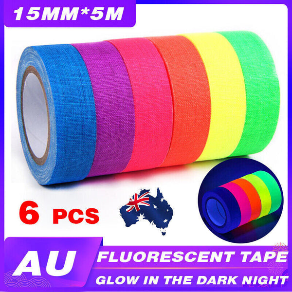 6X Luminous Fluorescent Tape Glow In The Dark Night Self-adhesive Safety Sticker