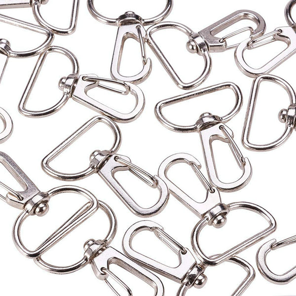 10X Silver 20mm Lobster Clasp Swivel Trigger Clip Keychain Snap Hook Key Ring DI