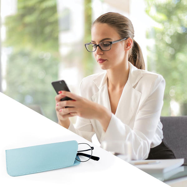 Leather Eyeglass Sunglasses Reading Glasses Case Soft Pouch Bag Pocket -3 Colour