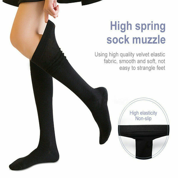 5Pairs Women Knee High Warm Socks Thick Winter Cotton Stack Stockings