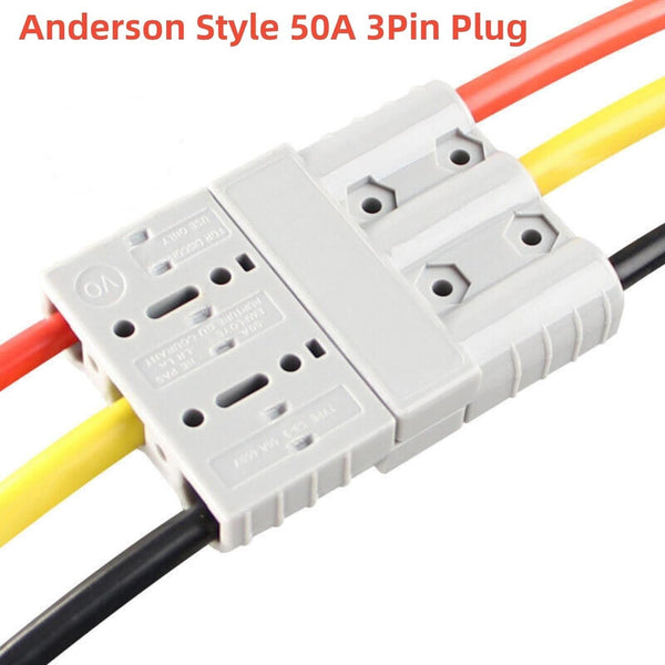 1/2/4/6/10X Anderson Style 50A 3Pin 3Pole Plug for DCDC Charger & DCDC Wiring AU