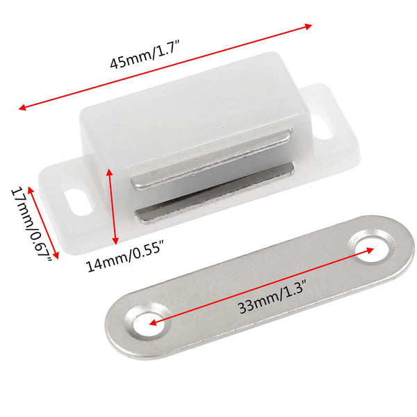 3-10 sets Magnetic Cabinet Cupboard Door Fastener Latch Catch Lock Magnet Plate