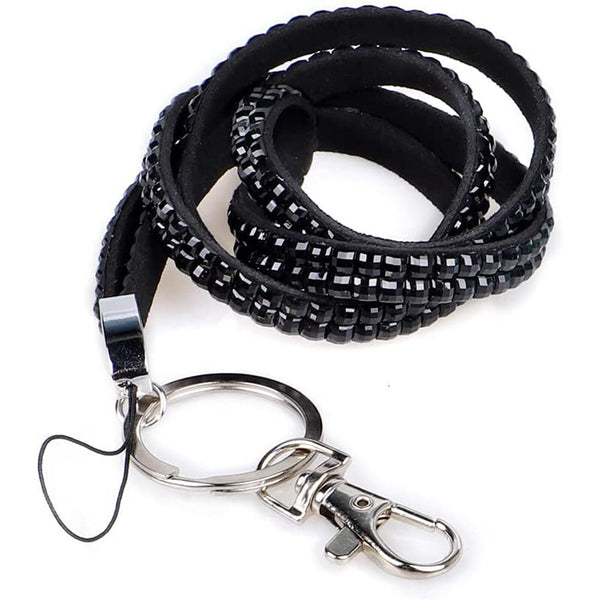2X Rhinestone Lanyard Neck ID Card Holder Key Case Name Badge Wallet ID card New