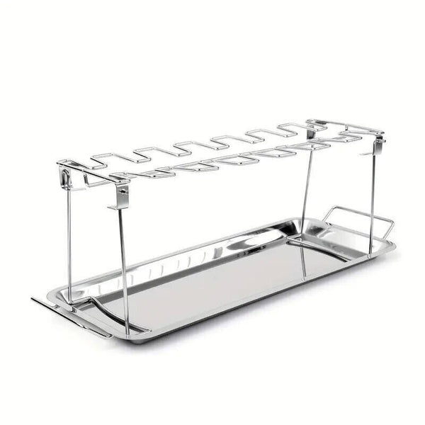 Foldable Stainless Steel Barbecue Grill Rack for Chicken Legs Outdoor Cooking