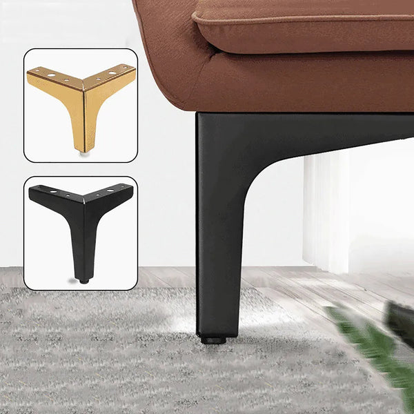 8 Pack 13cm Metal Furniture Legs – Modern Right Angle Sofa, Bed and Cabinet Replacement Feet in Black and Gold