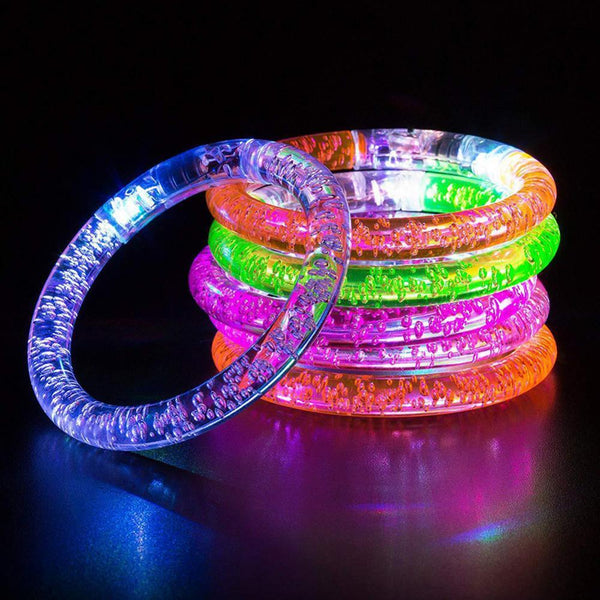 100x LED Bracelets Glow Bangle Light Up Wristbands Neon Bracelet for Kids Adults
