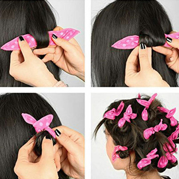 PK10 Soft Curler Hair Roller Pillow Sleep Foam Satin No-Heat Sponge Tool