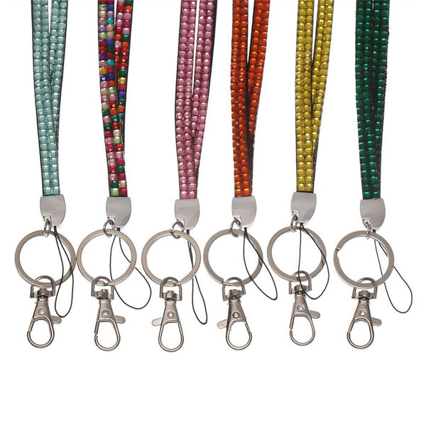 2X Rhinestone Lanyard Neck ID Card Holder Key Case Name Badge Wallet ID card New