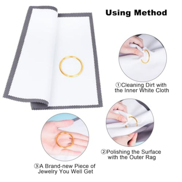 Silver Polishing Cloth 2pcs – Jewellery Cleaning Cloth for Gold & Silver Care