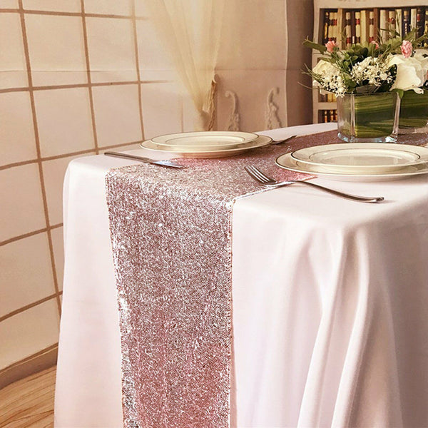 30x275cm Rose Gold Sequin Table Runner Tablecloths Wedding Event Party Home Deco