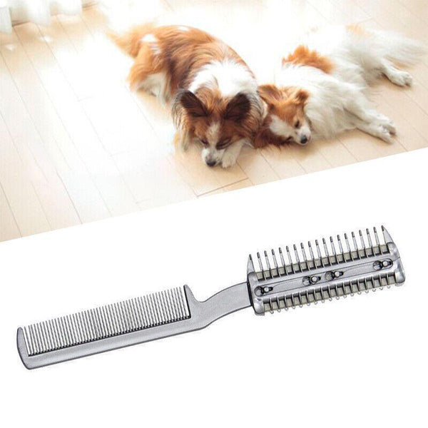 2 Sided Razor Clipper Comb Pet Hair Trimmer Grooming Cutter Dogs Cats Puppy AU