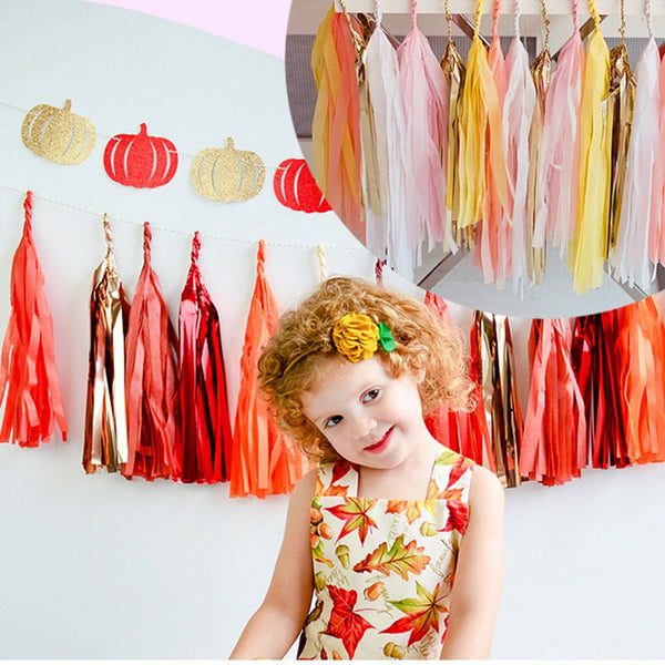 Tassel Garland (5pc) – Rose Gold Foil Fringe for Birthday Parties