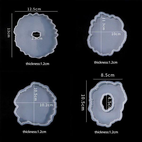 Coaster Resin Casting Mold Silicone Jewelry Agate Making Epoxy Mould Tool Craft