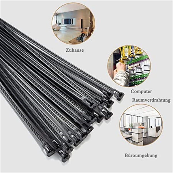 Cable Ties Zip Ties Nylon Stabilised 100Pcs Bulk Black Cable Tie 7.6X450MM AUS