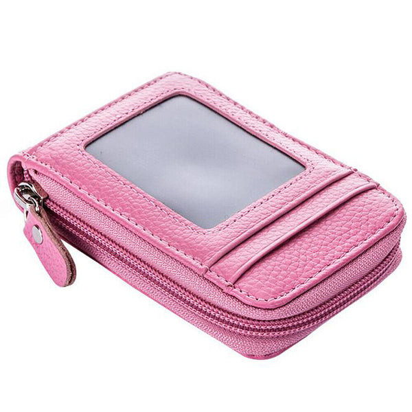 RFID Blocking Leather Wallet Coin Purse Credit Card Holder Men Women Anti-theft