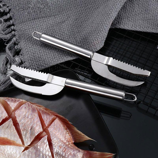 2x Stainless Steel Fish Scales Grater Fish Skin Brush Fish Scaler Fish Maw Knife