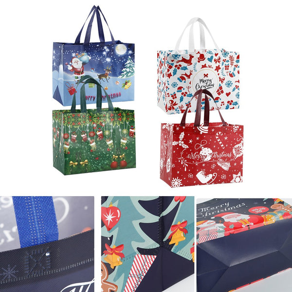 5/10PCS Christmas Gift Bag Storage Bag Tote Bag Reusable Non-woven Shopping Bag