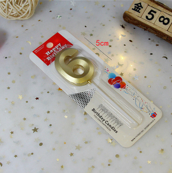 Gold Number Birthday Candle Cake Topper Party Decoration 0-9