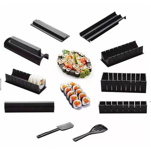 13PCS DIY Sushi Maker Making Kit Rice Roller Mold Set for Beginners Kitchen Tool