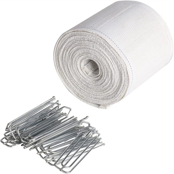 6M Multifunction Curtain Heading Pleat Tape for Home Sewing Curtain +15 x Hooks