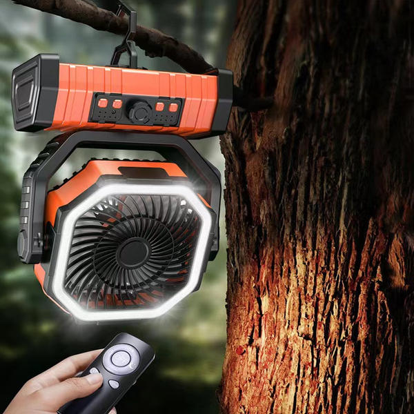 20000mAh Portable Camping Fan Hanging With LED Light Tent Fans USB Rechargeable