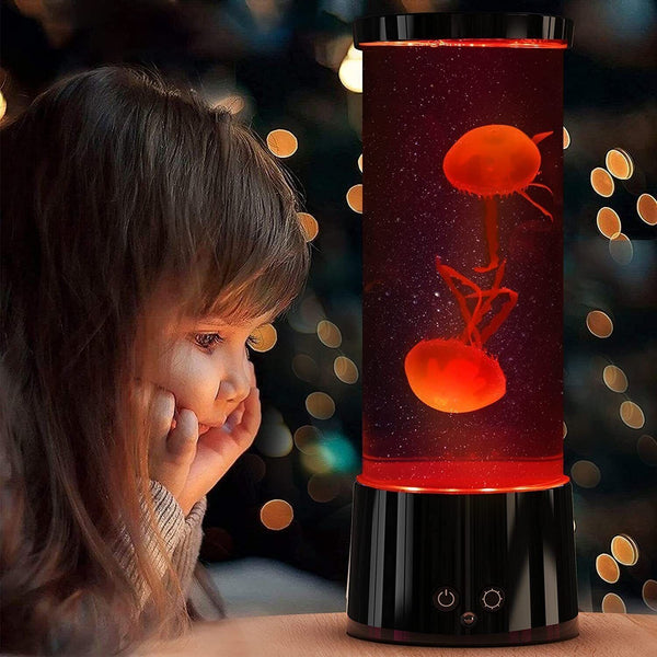Jellyfish Lava Lamp Night Light Decor 17 Color Changing+Remote Aquarium Tank