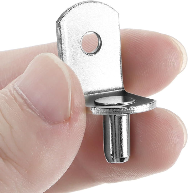 100 Pack 5mm Shelf Pegs L Shaped Shelf Support Pins – Nickel Plated Metal Shelf Studs for Cabinets and Shelves