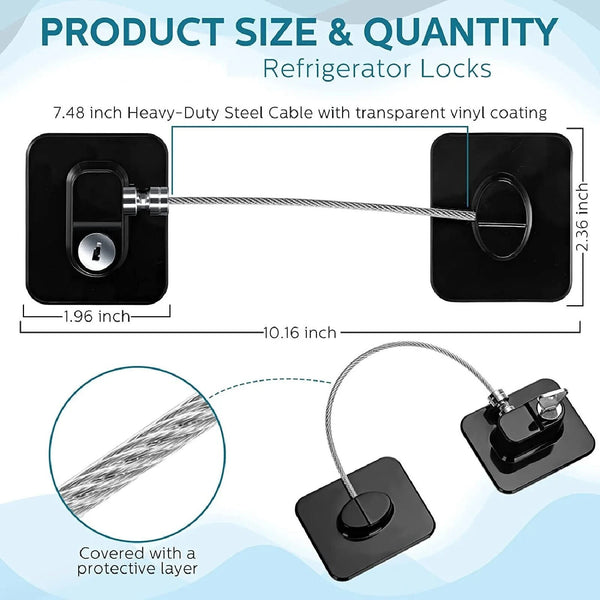 Refrigerator Lock with Keys Fridge Cabinet Child Safety Lock Childproof Lock AU