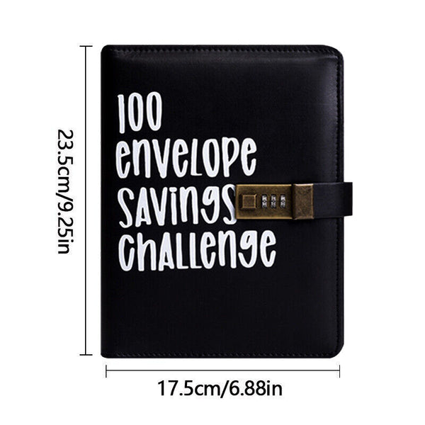100 Days-Envelope Saving Money Book Budget Savings Challenge Binder with Lock