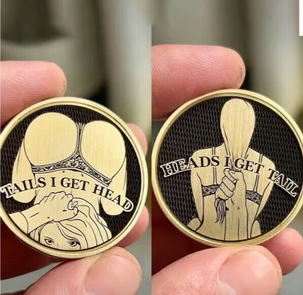 Funny Heads and Tails Coins Double Side Coin Adult Lucky Token Date Night Ideas
