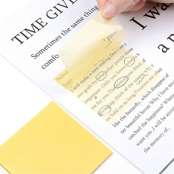UP 600 Sheets Transparent PET Memo Sticky Note Daily To Do Stationery Waterproof