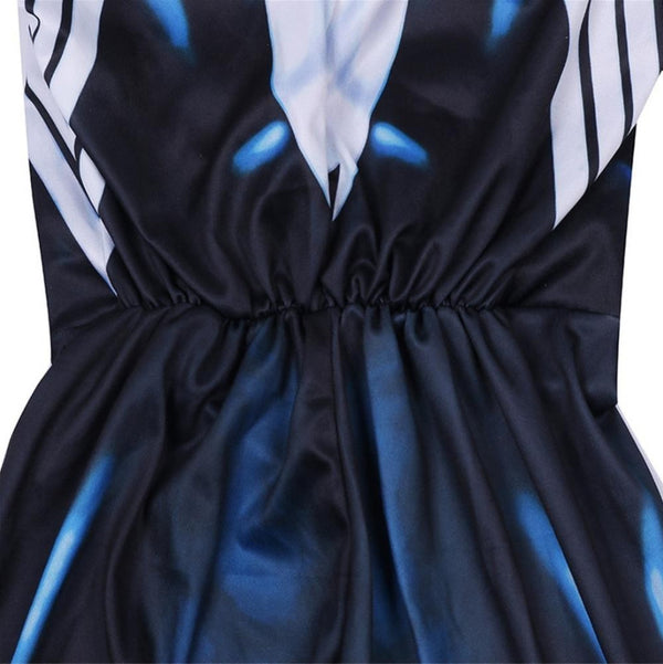 Close up of Venom costume elastic waist detail