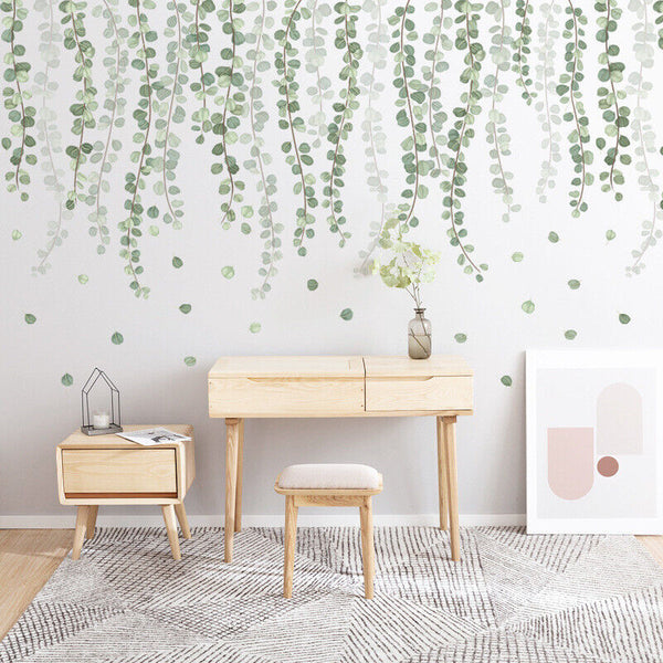 Self Adhesive Removable Wall Sticker & Decal | Hanging Leaves | Living Room