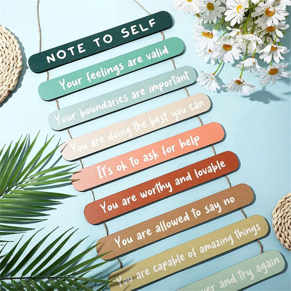 Health Wall Art Decors Positive Psychology Affirmations Wall Wooden Hanging