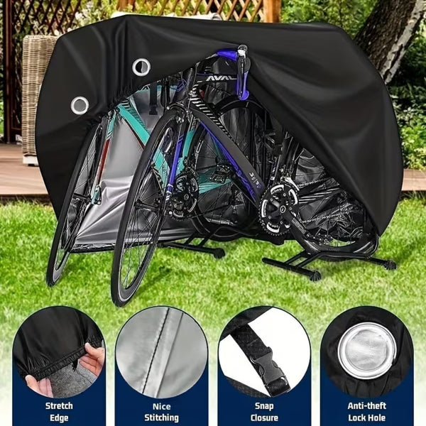 Waterproof Bicycle Cover Outdoor Bike Storage Cover UV Dust Protection for 2 Bikes