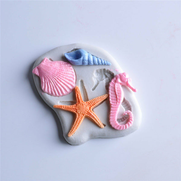 Sea Horse Shell Silicone Fondant Cake Sugarcraft Mould Chocolate Baking Mold DIY