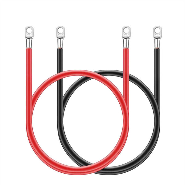 Battery Joiner Connector DC Lead Wire Cable & lugs 100A 12v 24V 30cm Red + Black