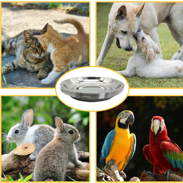 Stainless Steel Dog Bowl Set – Non-Slip Large Capacity Pet Food & Water Bowls (6-Pack)