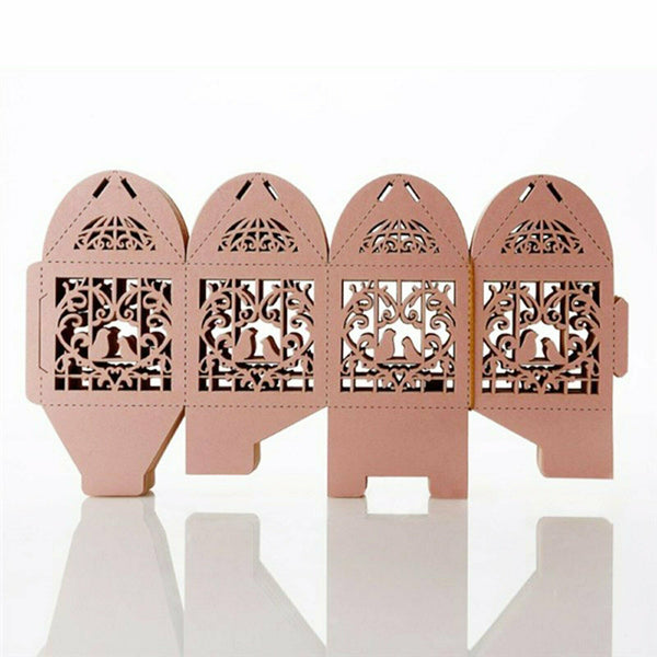100X Laser Cut Favor Box Bombonierre Candy Engagement Wedding Gift Box 7 Colours