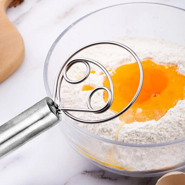 Stainless Steel Dough Whisk Tool Kitchen Manual Baking Flour Egg Mixer Eggbeater