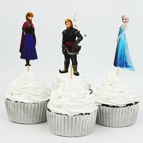 24PCS Frozen Cupcake Cake Topper Party Supplies Birthday Decoration