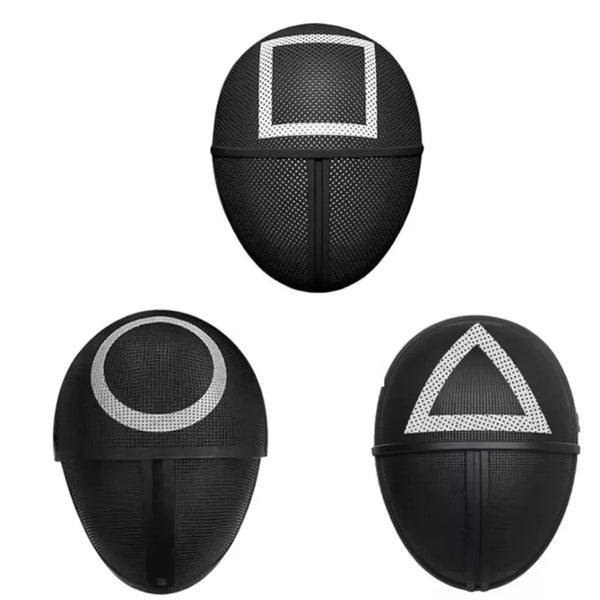 Halloween mask - guard mask shown worn with a tracksuit