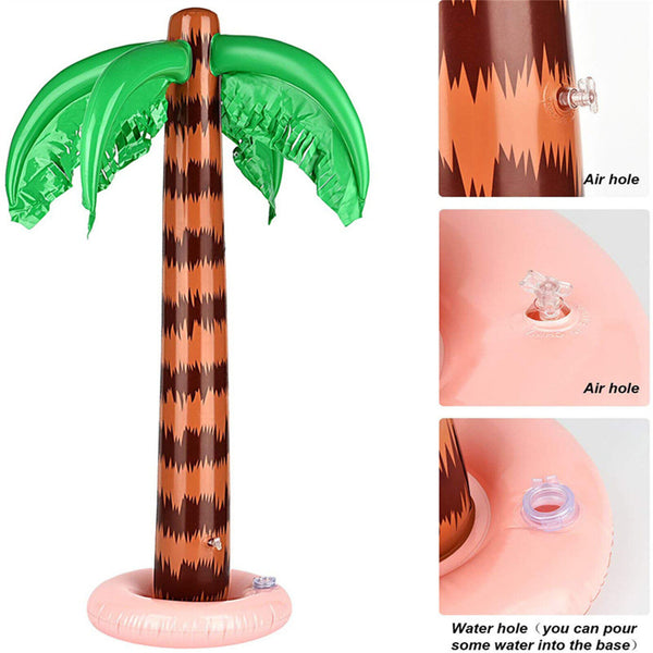 4PCS 90cm Inflatable Blow Up Palm Tree Hawaiian Luau Pool Beach Party Decoration